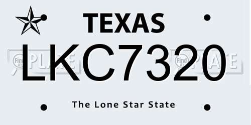 LKC7320 Texas License Plate