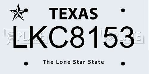LKC8153 Texas License Plate