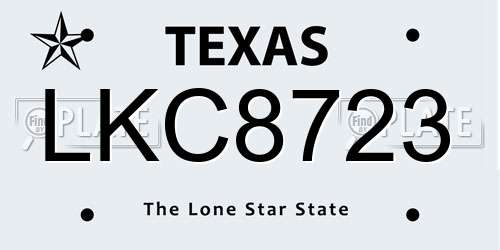 LKC8723 Texas License Plate