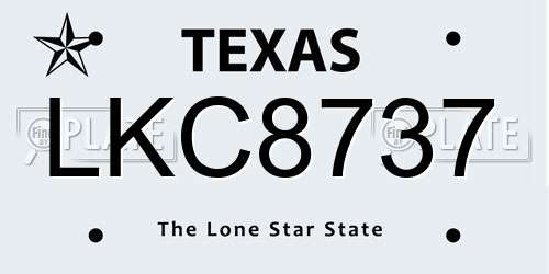 LKC8737 Texas License Plate