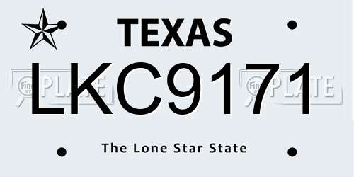 LKC9171 Texas License Plate
