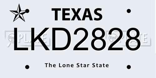 LKD2828 Texas License Plate