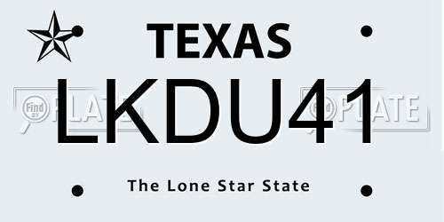 LKDU41 Texas License Plate