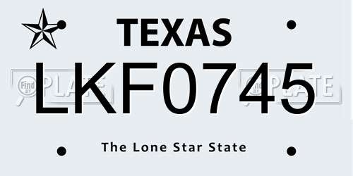 LKF0745 Texas License Plate