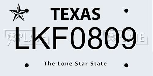 LKF0809 Texas License Plate