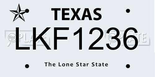 LKF1236 Texas License Plate