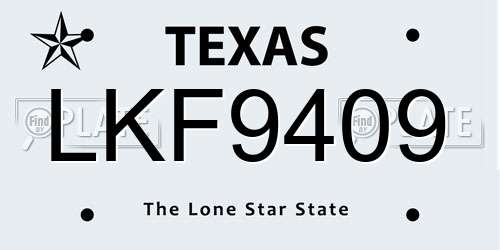 LKF9409 Texas License Plate