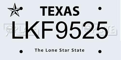 LKF9525 Texas License Plate