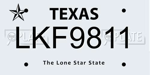 LKF9811 Texas License Plate