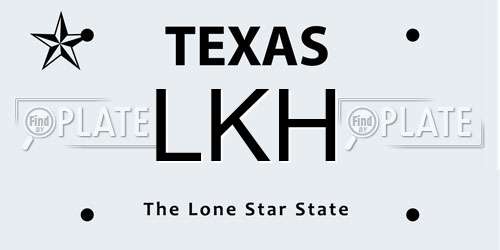 LKH Texas License Plate