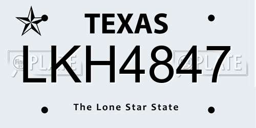 LKH4847 Texas License Plate