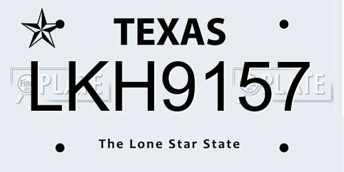 LKH9157 Texas License Plate