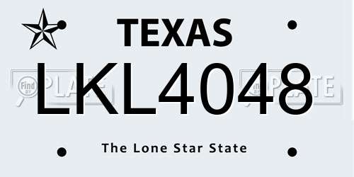LKL4048 Texas License Plate