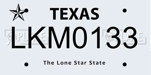 LKM0133 Texas License Plate