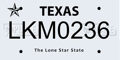 LKM0236 Texas License Plate