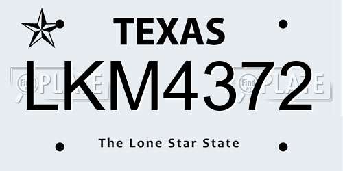 LKM4372 Texas License Plate