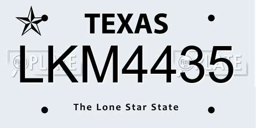 LKM4435 Texas License Plate