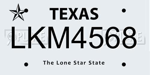 LKM4568 Texas License Plate