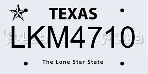 LKM4710 Texas License Plate
