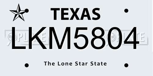 LKM5804 Texas License Plate