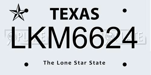 LKM6624 Texas License Plate