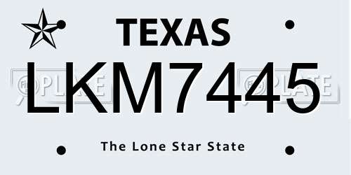 LKM7445 Texas License Plate