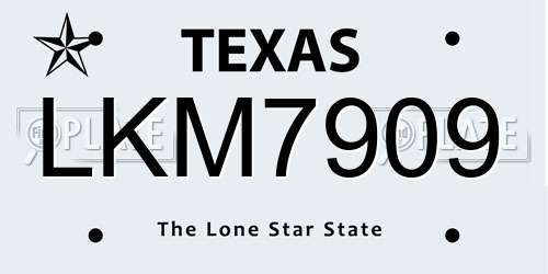 LKM7909 Texas License Plate