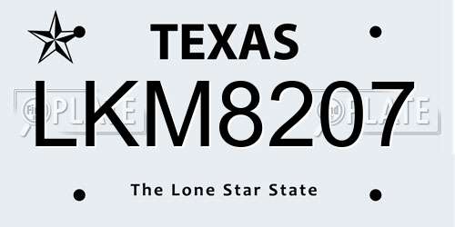 LKM8207 Texas License Plate