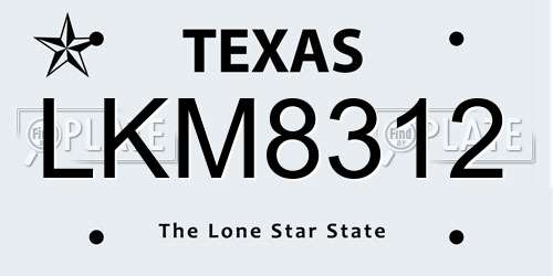 LKM8312 Texas License Plate