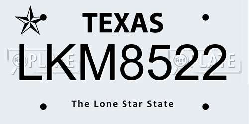 LKM8522 Texas License Plate