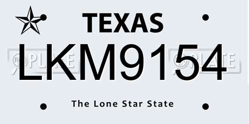 LKM9154 Texas License Plate