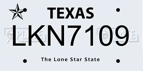 LKN7109 Texas License Plate