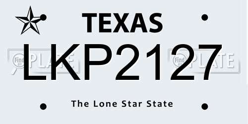 LKP2127 Texas License Plate