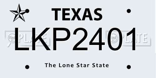 LKP2401 Texas License Plate