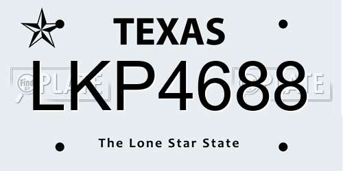 LKP4688 Texas License Plate