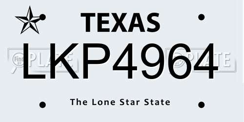 LKP4964 Texas License Plate