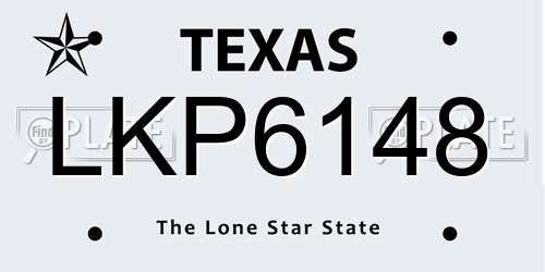LKP6148 Texas License Plate