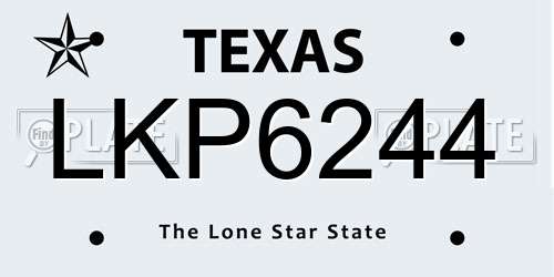LKP6244 Texas License Plate