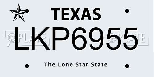 LKP6955 Texas License Plate