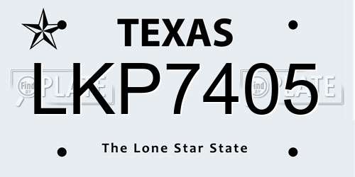 LKP7405 Texas License Plate