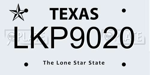 LKP9020 Texas License Plate