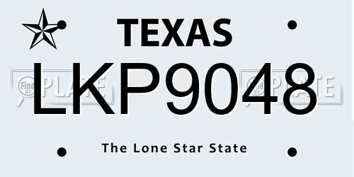 LKP9048 Texas License Plate