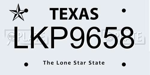 LKP9658 Texas License Plate
