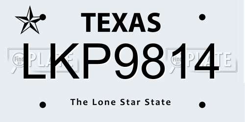 LKP9814 Texas License Plate
