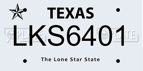LKS6401 Texas License Plate
