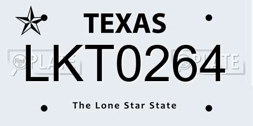 LKT0264 Texas License Plate