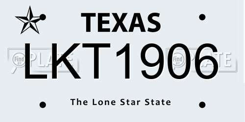LKT1906 Texas License Plate