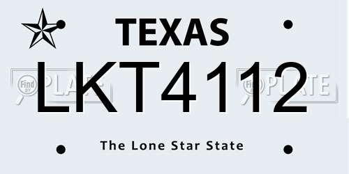 LKT4112 Texas License Plate