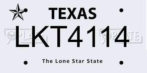 LKT4114 Texas License Plate