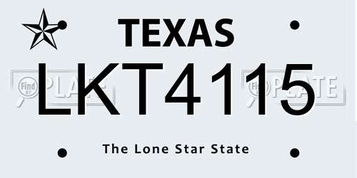 LKT4115 Texas License Plate